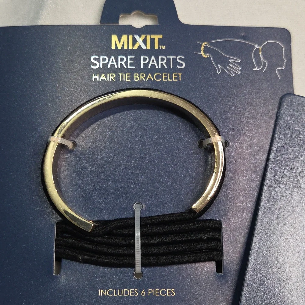 MixIt Spare Parts Hair Ties and Hair Tie Bracelet Black Multicolor NWT Set of 2